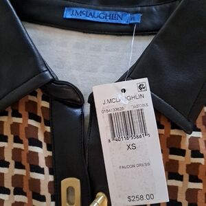 J.McLaughlin Falcon Dress with Black and Brown Pattern